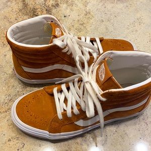 Cognac Suede high top Vans